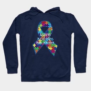 Autism Awareness Puzzle Ribbon Design Hoodie